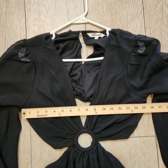 Blush Cutout Maxi Black Dress size Medium - Picture 6 of 14